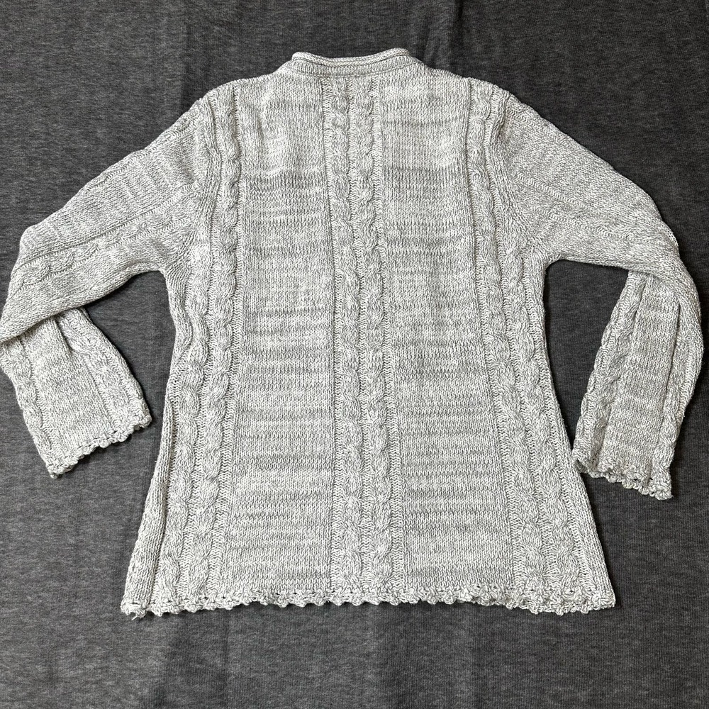 Ladies TIVOLI Linen Cotton Sweater Gray Rolled Neck L - Picture 8 of 10